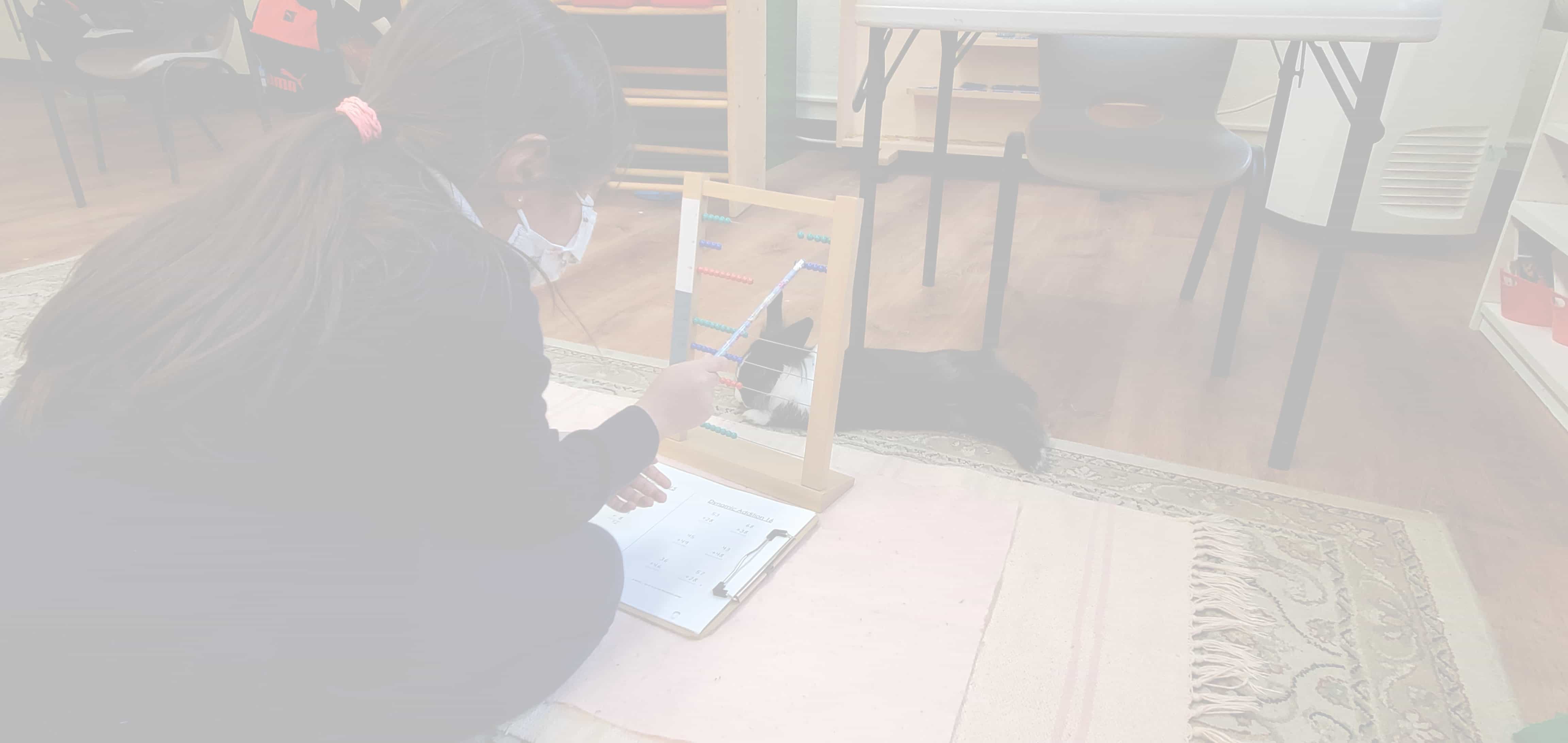 Montessori bead stair activity for math